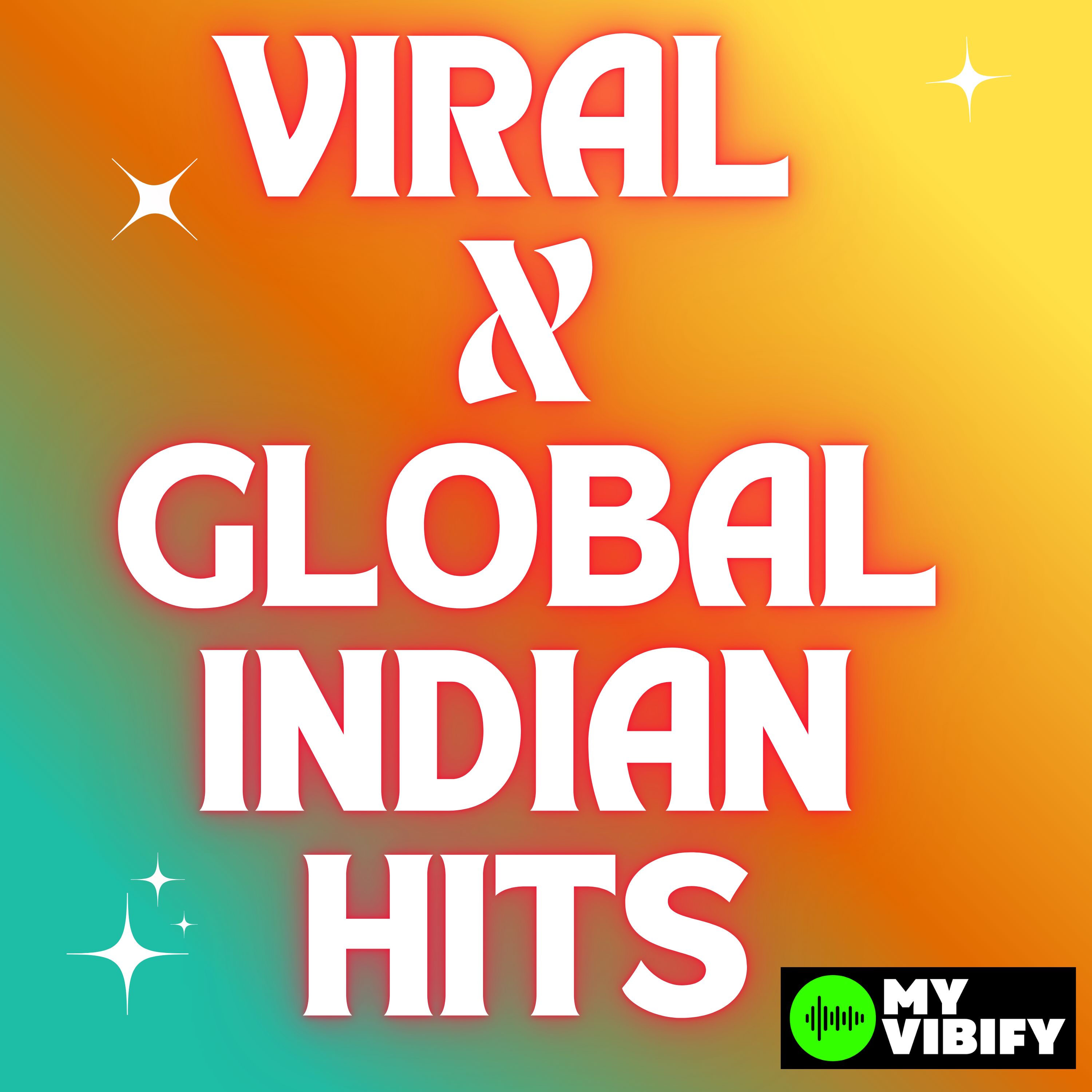 Electronic music playlist cover with neon lights and synthesizer equipment